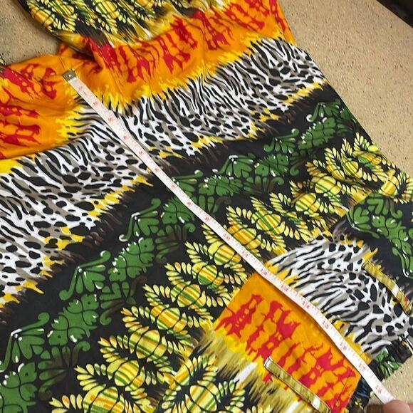 Colorful jungle leopard print high waist wide leg pants 2X - Picture 11 of 16